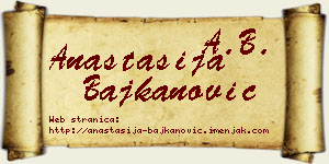 Anastasija Bajkanović vizit kartica
